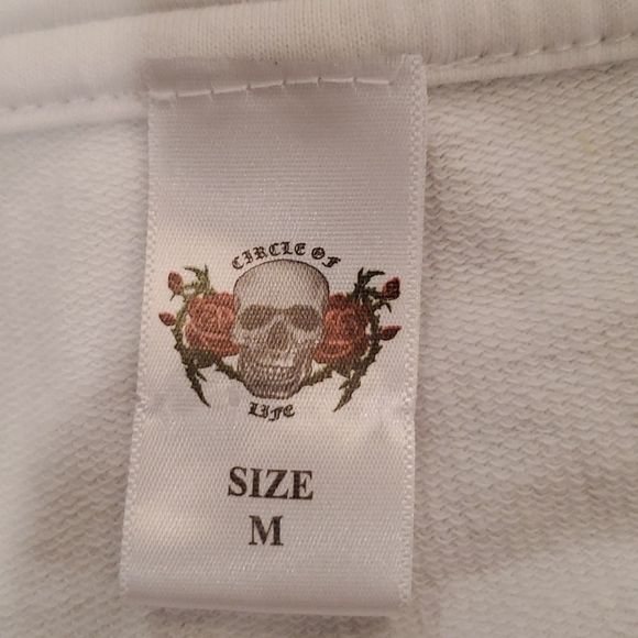 Fun white bedazzled Circle of life zip up hoodie size M. - Picture 4 of 11
